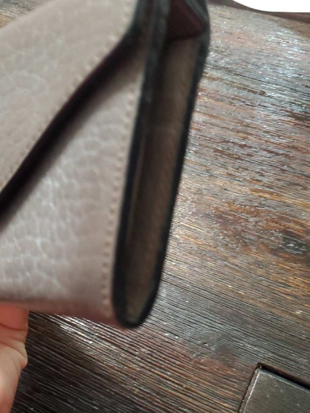Chloe Taupe Leather Envelope Wallet with Gold-Tone Clasp - Picture 3 of 13